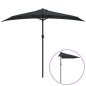 vidaXL Balkon-Sonnenschirm Alu-Mast Schwarz 270x144x222cm Halbrund vidaXL Balkon-Sonnenschirm Alu-Mast Schwarz 270x144x222cm Halbrund