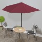 vidaXL Balkon-Sonnenschirm Alu-Mast Bordeauxrot 300x155x223cm Halbrund vidaXL Balkon-Sonnenschirm Alu-Mast Bordeauxrot 300x155x223cm Halbrund