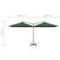 vidaXL Doppel-Sonnenschirm mit Stahlmast Grün 600x300 cm vidaXL Doppel-Sonnenschirm mit Stahlmast Grün 600x300 cm