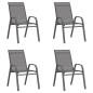 vidaXL Stapelbare Gartenstühle 4 Stk. Grau Textilene vidaXL Stapelbare Gartenstühle 4 Stk. Grau Textilene