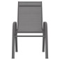 vidaXL Stapelbare Gartenstühle 4 Stk. Grau Textilene vidaXL Stapelbare Gartenstühle 4 Stk. Grau Textilene