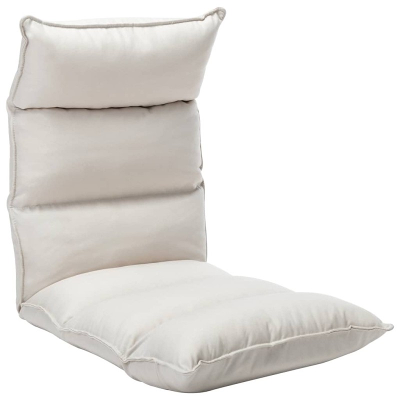 vidaXL Bodenstuhl Faltbar Creme Stoff vidaXL Bodenstuhl Faltbar Creme Stoff