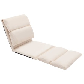 vidaXL Bodenstuhl Faltbar Creme Mikrofaser