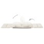 vidaXL Bodenstuhl Faltbar Creme Mikrofaser vidaXL Bodenstuhl Faltbar Creme Mikrofaser