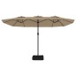 vidaXL Doppelsonnenschirm mit LEDs Taupe 449x245 cm vidaXL Doppelsonnenschirm mit LEDs Taupe 449x245 cm