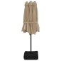 vidaXL Doppelsonnenschirm mit LEDs Taupe 449x245 cm vidaXL Doppelsonnenschirm mit LEDs Taupe 449x245 cm