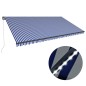 vidaXL Markise Manuell Einziehbar mit LED 600x300 cm Blau & Weiß vidaXL Markise Manuell Einziehbar mit LED 600x300 cm Blau & Weiß
