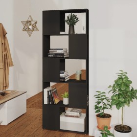 vidaXL Bücherregal Raumteiler Schwarz 60x24x155 cm Holzwerkstoff