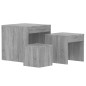 vidaXL Satztische 3 Stk. Grau Sonoma Holzwerkstoff vidaXL Satztische 3 Stk. Grau Sonoma Holzwerkstoff