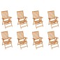 Garten-Liegestühle mit Kissen 8 Stk. Massivholz Teak Garten-Liegestühle mit Kissen 8 Stk. Massivholz Teak
