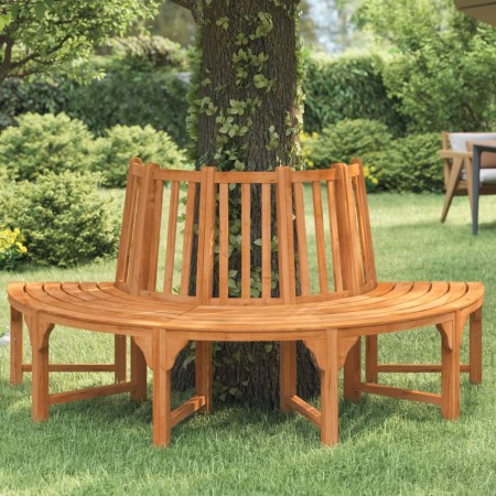 vidaXL Baumbank Halbrund Ø208 cm Massivholz Eukalyptus