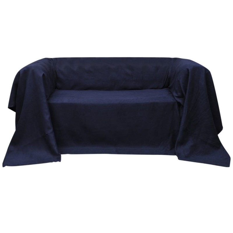 Micro-Suede Sofaüberwurf Tagesdecke Marineblau 270 x 350 cm Micro-Suede Sofaüberwurf Tagesdecke Marineblau 270 x 350 cm