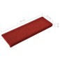 vidaXL Teppich-Treppenstufen 15 Stk. 65x21x4 cm Rot vidaXL Teppich-Treppenstufen 15 Stk. 65x21x4 cm Rot