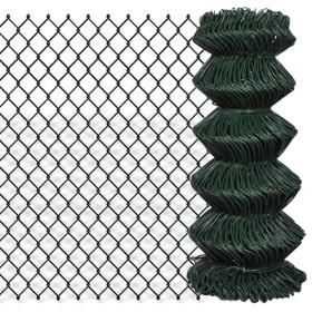vidaXL Maschendrahtzaun Stahl 0,8x15 m Grün