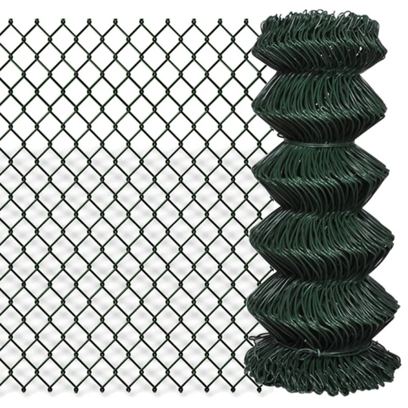 vidaXL Maschendrahtzaun Stahl 0,8x15 m Grün vidaXL Maschendrahtzaun Stahl 0,8x15 m Grün