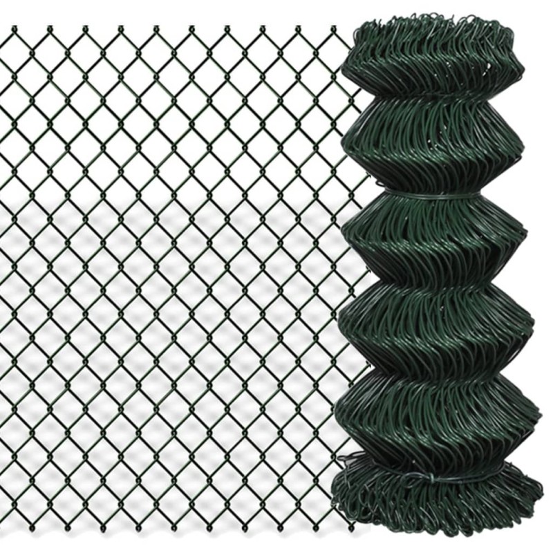 vidaXL Maschendrahtzaun Stahl 0,8x25 m Grün vidaXL Maschendrahtzaun Stahl 0,8x25 m Grün