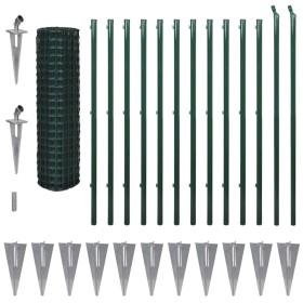 vidaXL Eurozaun Stahl 25 x 1,5 m Grün