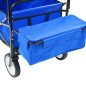 vidaXL Klappbarer Handwagen mit Sonnendach Stahl Blau vidaXL Klappbarer Handwagen mit Sonnendach Stahl Blau
