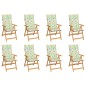 Garten-Liegestühle mit Kissen 8 Stk. Massivholz Teak Garten-Liegestühle mit Kissen 8 Stk. Massivholz Teak