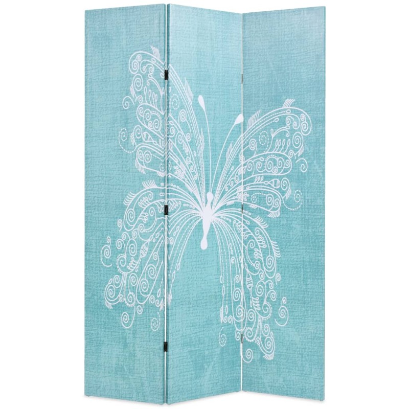 vidaXL Raumteiler klappbar 120 x 170 cm Schmetterling Blau vidaXL Raumteiler klappbar 120 x 170 cm Schmetterling Blau