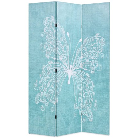 vidaXL Raumteiler klappbar 120 x 170 cm Schmetterling Blau