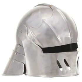 vidaXL Mittelalterlicher Ritterhelm Antik Replik LARP Silbern Stahl 