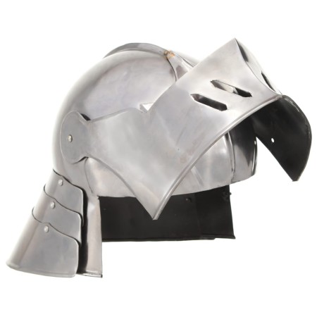 vidaXL Mittelalterlicher Ritterhelm Antik Replik LARP Silbern Stahl 