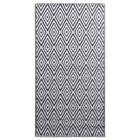 vidaXL Outdoor-Teppich Weiß und Schwarz 80x150 cm PP