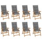 Garten-Liegestühle mit Kissen 8 Stk. Massivholz Teak Garten-Liegestühle mit Kissen 8 Stk. Massivholz Teak
