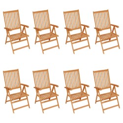 Garten-Liegestühle mit Kissen 8 Stk. Massivholz Teak