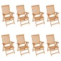 Garten-Liegestühle mit Kissen 8 Stk. Massivholz Teak Garten-Liegestühle mit Kissen 8 Stk. Massivholz Teak