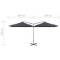 vidaXL Doppel-Sonnenschirm mit Stahlmast Anthrazit 600x300 cm vidaXL Doppel-Sonnenschirm mit Stahlmast Anthrazit 600x300 cm