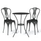 vidaXL 3-tlg. Bistro-Set Aluminiumguss Schwarz