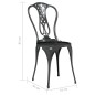 vidaXL 3-tlg. Bistro-Set Aluminiumguss Schwarz