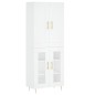 Highboard Weiß 69,5x34x180 cm Holzwerkstoff Highboard Weiß 69,5x34x180 cm Holzwerkstoff