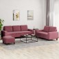 vidaXL 3-tlg. Sofagarnitur Weinrot Stoff vidaXL 3-tlg. Sofagarnitur Weinrot Stoff