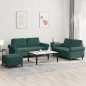 vidaXL 3-tlg. Sofagarnitur mit Kissen Dunkelgrün Samt vidaXL 3-tlg. Sofagarnitur mit Kissen Dunkelgrün Samt