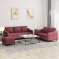 vidaXL 3-tlg. Sofagarnitur mit Kissen Weinrot Stoff vidaXL 3-tlg. Sofagarnitur mit Kissen Weinrot Stoff