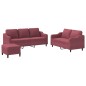 vidaXL 3-tlg. Sofagarnitur mit Kissen Weinrot Stoff vidaXL 3-tlg. Sofagarnitur mit Kissen Weinrot Stoff