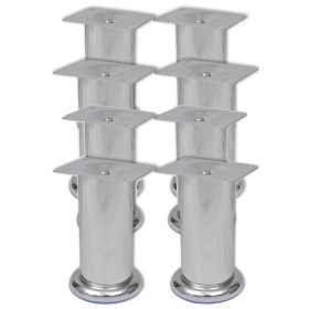 vidaXL Runde Sofabeine 8 Stk. Chrom 120 mm