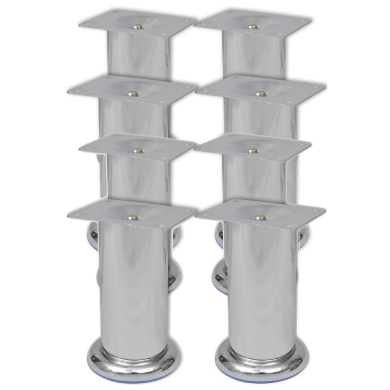 vidaXL Runde Sofabeine 8 Stk. Chrom 120 mm vidaXL Runde Sofabeine 8 Stk. Chrom 120 mm