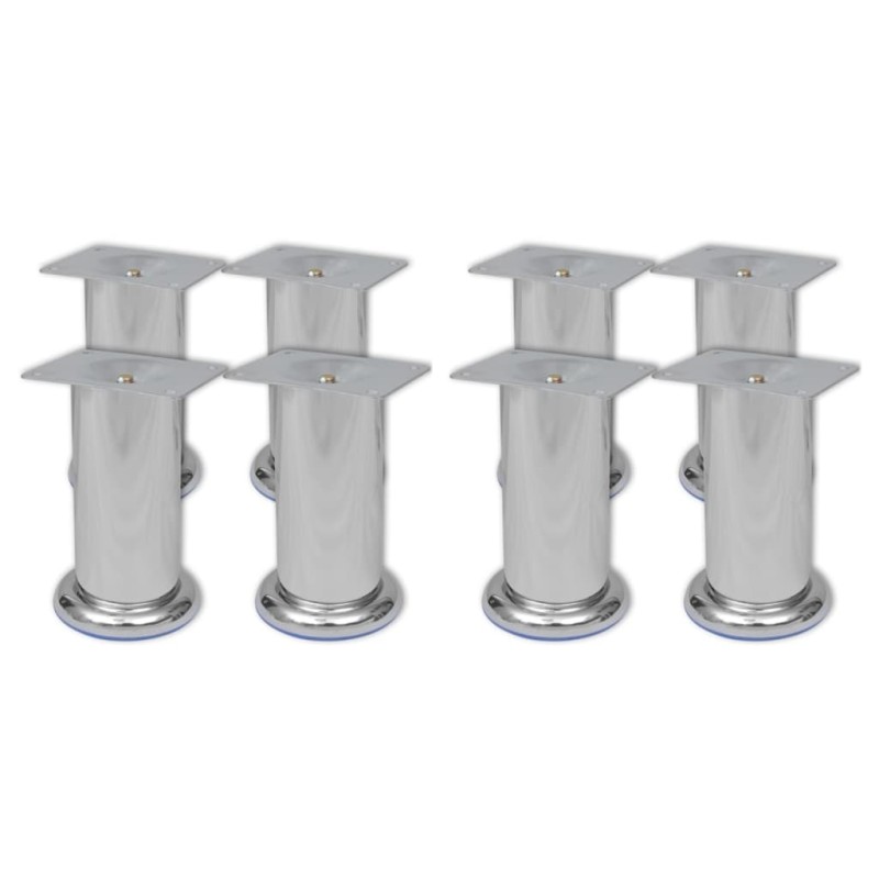 vidaXL Sofabeine 8 Stk. Rund Chrom 120 mm vidaXL Sofabeine 8 Stk. Rund Chrom 120 mm