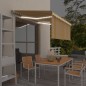 vidaXL Markise Manuell Einziehbar mit Rollo & LED 3,5x2,5 m Gelb Weiß vidaXL Markise Manuell Einziehbar mit Rollo & LED 3,5x2,5 m Gelb Weiß