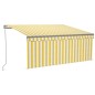 vidaXL Markise Manuell Einziehbar mit Rollo & LED 3,5x2,5 m Gelb Weiß vidaXL Markise Manuell Einziehbar mit Rollo & LED 3,5x2,5 m Gelb Weiß