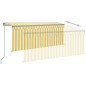 vidaXL Markise Manuell Einziehbar mit Rollo & LED 3,5x2,5 m Gelb Weiß vidaXL Markise Manuell Einziehbar mit Rollo & LED 3,5x2,5 m Gelb Weiß