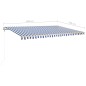 vidaXL Markise Manuell Einziehbar mit LED 5x3,5 m Blau und Weiß vidaXL Markise Manuell Einziehbar mit LED 5x3,5 m Blau und Weiß