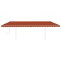 vidaXL Markise Manuell Einziehbar mit Pfosten 6x3,5 m Orange & Braun vidaXL Markise Manuell Einziehbar mit Pfosten 6x3,5 m Orange & Braun