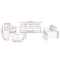 vidaXL 4-tlg. Sofagarnitur mit Kissen Weinrot Stoff vidaXL 4-tlg. Sofagarnitur mit Kissen Weinrot Stoff