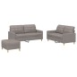 vidaXL 3-tlg. Sofagarnitur mit Kissen Taupe Stoff vidaXL 3-tlg. Sofagarnitur mit Kissen Taupe Stoff
