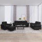 vidaXL 4-tlg. Sofagarnitur mit Kissen Schwarz Samt vidaXL 4-tlg. Sofagarnitur mit Kissen Schwarz Samt